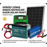 Dürüst Güneş Enerji Sistemleri hazır Solar Paket - 120W Panel, 80AH Akü, 1000W Inverter