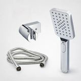 Duş Başlığı Set Banyo Fişkiyesi Seti Dikdörtgen Fiskiye Telefon Fonksiyonlu Başlık Metal Hortum