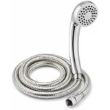 Duş Başlığı Seti 150 cm Hortumlu, 7.5 cm Başlık Çapı, 21 cm Krom Saplı El Duşu, Esnek Plastik Hortum, Paslanmaz Çelik Bağlantı, Basınç Artırıcı Duş Başlığı