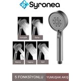 Duş Başlığı Su Tasarruflu 5 Fonksiyonlu Banyo Duş Başlığı Yumuşak Akışlı