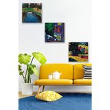Düş Duvarı 3 Parça Soyut Yağlı Boya Desenli MDF Duvar Tablosu