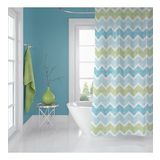 Duş Perdesi Zigzag Desen Banyo Perdesi Su Geçirmez Polyester Kumaş Duş Perde 180x200cm C Halkalı