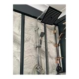 Duş Seti Tepe Yağmurlama Duş Sistemi Banyo Bataryası Dahil Set Robot Duş Seti Gümüş Renk Premium Set
