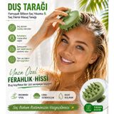 Duş Tarağı Yumuşak Silikon Saç Yıkama & Saç Derisi Masaj Tarağı, Kadın Toka, Lastik Toka Seti, Kız Çocuk (Yeşil)