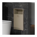 Duş ve raf gömme paslanmaz çelik, su geçirmez duvar nişi, mutfak, banyo ve yatak odası için, modern tasarım, gizli çöp kovası, 11,81 x 19,68 x 5,51 inç