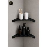Duşakabin Köşe Rafı 2’li Set – Banyo Düzenleyici Şampuanlık - 2'li Çizgili set