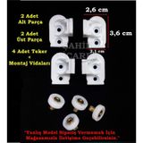 Duşakabin Plastik Kapı Yedek Parçası Duşakabin Tekeri 2.1 x 2.6 x 3.6 CM Beyaz