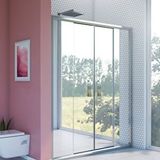 dusakabincim Nova Compact Reflekte Cam 2 Sabit 2 Sürgü Duşakabin 178x178 Cm Şeffaf cam