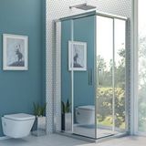 dusakabincim Nova Compact Reflekte Cam Dikdörtgen Duşakabin 80x130 Cm Şeffaf cam