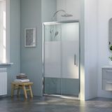dusakabincim Nova Flow İki Duvar Arası 1 Sabit 1 Sürgü Duşakabin 149x149 Cm Şeffaf cam