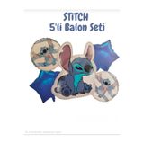 düskapanıparti Stitch 5'li doğum günü Folyo Balon Seti & Stitch Konsept Parti Balonu