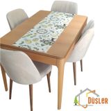 Düşler Ev Tekstili 40x120 Zeytin Ağacı Desenli Su ve Leke İtici Duck Kumaş Yemek Masası Örtüsü Dikdörtgen Runner