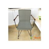 DÜŞLER EV TEKSTİLİ 40x80 Yeşil Zikzak Desenli Yeşil Biyeli Sırtlı Sandalye Minderi 5 Cm