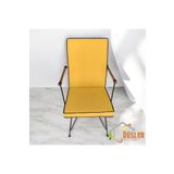DÜŞLER EV TEKSTİLİ 45x100 Sarı Renkli Lacivert Biyeli Sırtlı Sandalye Minderi 5 Cm