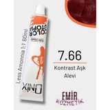 Düşük Amonyaklı Saç Boyası 60ML Kontrast Aşk Alevi 7.66