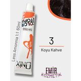 Düşük Amonyaklı Saç Boyası 60ML Koyu Kahve 3