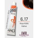 Düşük Amonyaklı Saç Boyası 60ML Koyu Küllü Kahve 6.17