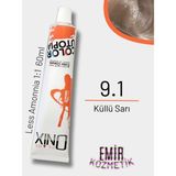 Düşük Amonyaklı Saç Boyası 60ML Küllü Sarı 9.1