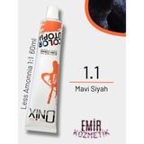 Düşük Amonyaklı Saç Boyası 60ML Mavi Siyah 1.1