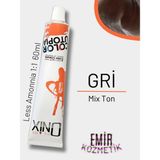 Düşük Amonyaklı Saç Boyası 60ML Mix Ton Gri