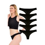 Düşük Bel Tanga, String 5'li Paket, Klasik Tanga Külot, Yumuşak Pamuklu Kumaş,%100 Rahat Kumaş, Siyah, 2XL