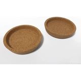 Dutis 2'li Set Bardak Altlığı "365+" Kahve Kupası, Çay Fincanı ve Evrensel Bardaklar Için Cam Altlık, Çap 10 Cm, Mantar - 0,5 x 7 cm