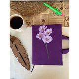 Duttdikim Mor Çiçek Baskılı Kitçan 24X17 cm Bez Kitap ve Defter Taşıma Çantası