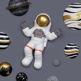 Duvar Aksesuarı Astronot Obje Beyaz Gold