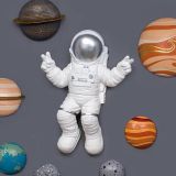Duvar Aksesuarı Astronot Obje, Beyaz Silver