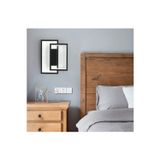Duvar Aplik,Dekoratif Salon,Yatakbaşı,Merdiven,Ofis,Aydınlatma,3000K Işık, SİYAH, 40*15 - 30*15cm