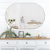 Duvar Aynası, Dekoratif Ayna, Konsol Aynası, Hol Aynası, Dresuar Aynası 80x40 Cm 80 X 40 Gümüş