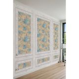 Duvar Çıtası Görünümlü, Floral Çiçek Desenli Klasik Salon Tekstil Duvar Kağıdı, 300 x 280