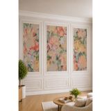 Duvar Çıtası Görünümlü, Soyut Sulu Boya Çiçek Desenli Modern Tekstil Duvar Kağıdı, 500 x 260