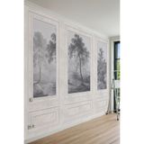 Duvar Çıtası ve Gravür Orman ve Nehir Manzaralı Modern Tekstil Duvar Kağıdı, 500 x 260