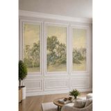 Duvar Çıtası ve Tarihi Kale Manzaralı Klasik Tekstil Duvar Kağıdı, 200 x 150