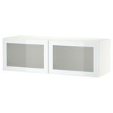 Duvar dolabı, beyaz-buzlu cam, 120x42x38 cm, GLASSVIK