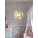 Duvar İsimliği Pilli Led Işıklı Ahşap İsim Tabelası 40x30 Cm