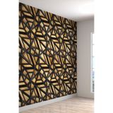 Duvar Kağıdı Geometrik Şekilli Ahşap Desenli Yırtılmaz Tekstil Duvar Kağıdı, 200 x 300