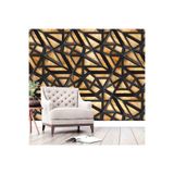 Duvar Kağıdı Geometrik Şekilli Ahşap Desenli Yırtılmaz Tekstil Duvar Kağıdı, 400 x 260