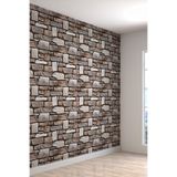 Duvar Kağıdı Taş Duvar Desenli Silinebilir Tekstil Duvar Kağıdı, 250 x 100, 2023-438-14