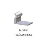 Duvar L Bağlantı Kısa Aluminyum Küpeşte - Korkuluk Aksesuarı Mobilya Bağlantı Elemanları Beyaz Belir ntr002466