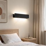 Duvar Lambası İç Mekan Modern LED Duvar Aydınlatması Dokunmatik Şalterli 270° Döndürme Ayarlanabilir Açı Uzun Duvar Lambaları Yatak Odası Oturma Odası Merdiven Koridor için (Siyah Nötr Işık, 46 cm)