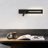 Duvar Lambası LED İç Mekan Modern Duvar Lambası Şalterli Duvar Aydınlatması 350° Döndürülebilir Duvar Lambaları Okuma Lambası Alüminyum Demir Yatak Odası Çalışma Odası Oturma Odası için (Siyah Nötr