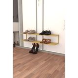 Duvar Montajlı Metal Ayakkabılık Modern Ayakkabı Düzenleyici Antre & Hol Toparlayıcı 22X70X20 cm - Altın