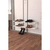 Duvar Montajlı Metal Ayakkabılık Modern Ayakkabı Düzenleyici Antre & Hol Toparlayıcı 22X70X20 cm - Beyaz