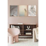 Duvar Panosu Seti Çerçeveli Ahşap Wabi-Sabi Doğal Taş Katmanlı - 3'lü Takım Salon Tablosu