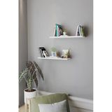 Duvar Rafı Kitaplık Mutfak Banyo Yaşam Alanı 20 X 70 Cm 2 Adet Beyaz Altın Kollu