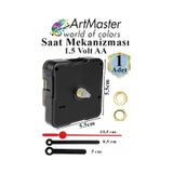 Duvar Saat Mekanizması 1 Adet 10 Mm Şaft Sessiz Saat Motoru Akrep Yelkovan Okul Deney Saat Yapım Seti Siyah