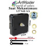 Duvar Saat Mekanizması 2 Adet 10 Mm Şaft Sessiz Saat Motoru Akrep Yelkovan Okul Deney Saat Yapım Seti