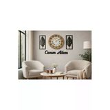 Duvar Saati 40 Cm Çiçekler 30 Cm Şık Konbin Ve Modern Mrc Hediye Sepeti No:50